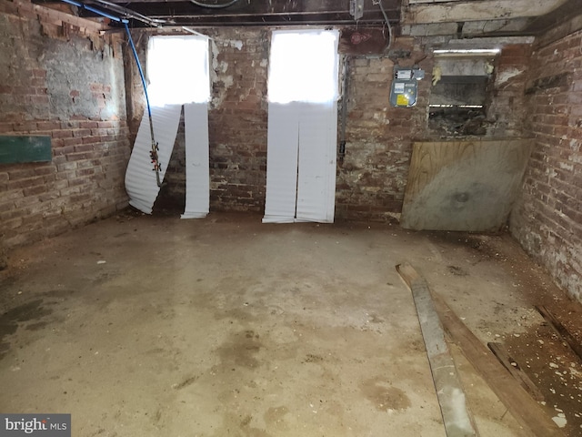 1703 Baker St, Baltimore, MD 21217 - basement with gas meter and brick wall