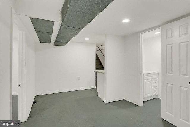522 E Simpson St, Mechanicsburg, PA 17055 - finished below grade area featuring recessed lighting and stairway