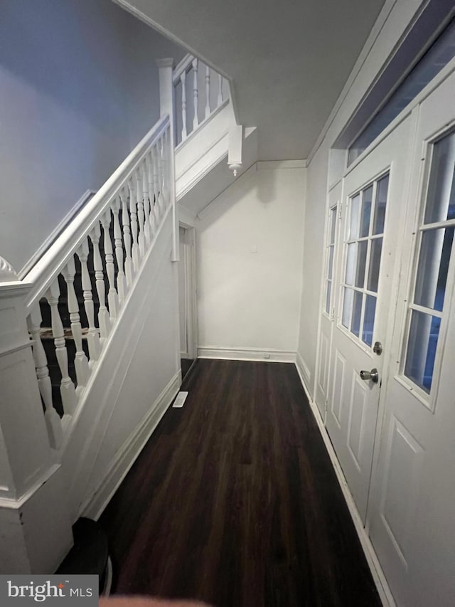 408 Broadway St, Cumberland, MD 21502 - stairway featuring wood finished floors and baseboards