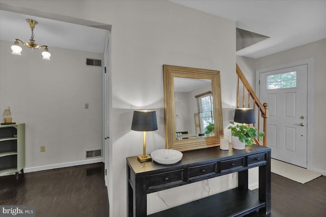 208 Queens Gate Rd, Lititz, PA 17543 - foyer featuring wood finished floors and a chandelier