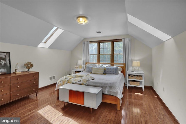 208 Queens Gate Rd, Lititz, PA 17543 - bedroom with a skylight, vaulted ceiling, and dark wood-style flooring