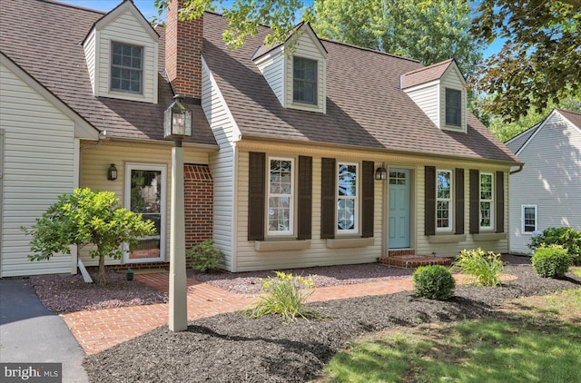 208 Queens Gate Rd, Lititz, PA 17543 - cape cod house featuring a chimney and roof with shingles