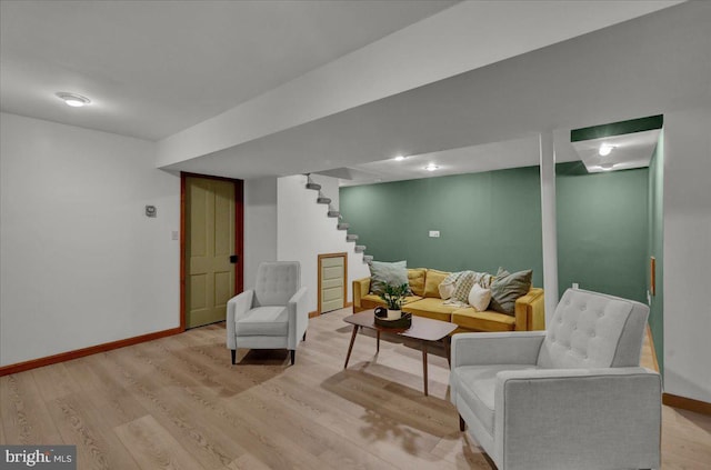 208 Queens Gate Rd, Lititz, PA 17543 - living area with light wood finished floors and stairs