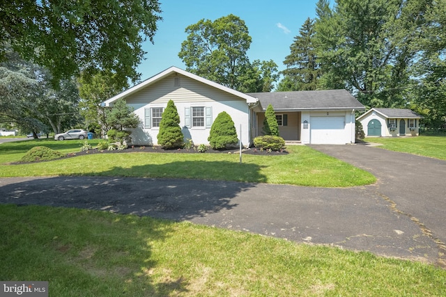 2 Broadale Rd, Doylestown, PA 18901 - single story home featuring a garage, asphalt driveway, and a front yard