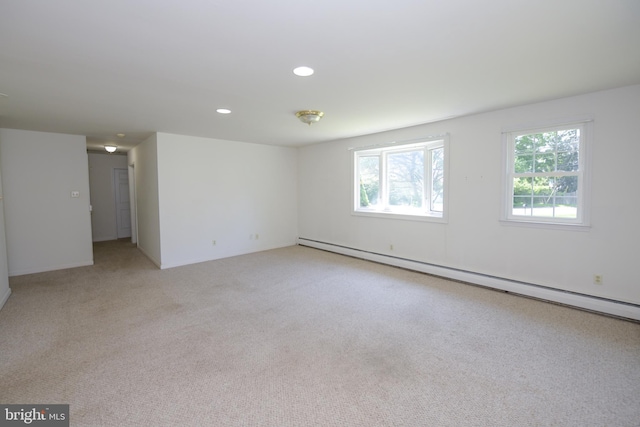 2 Broadale Rd, Doylestown, PA 18901 - spare room featuring baseboard heating, recessed lighting, and light colored carpet