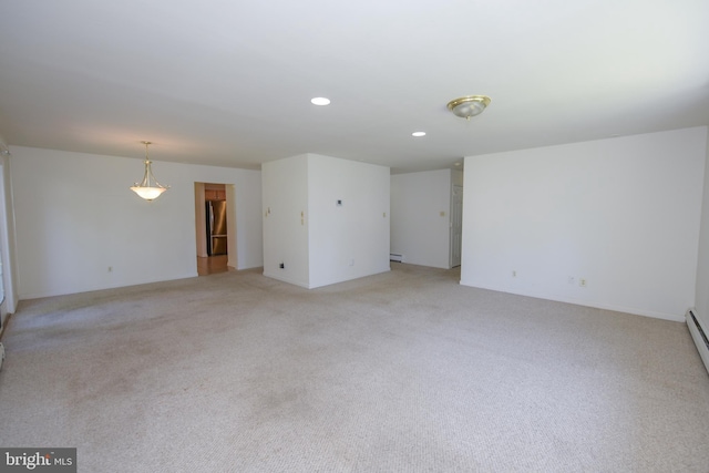 2 Broadale Rd, Doylestown, PA 18901 - spare room featuring light carpet, a baseboard radiator, and recessed lighting