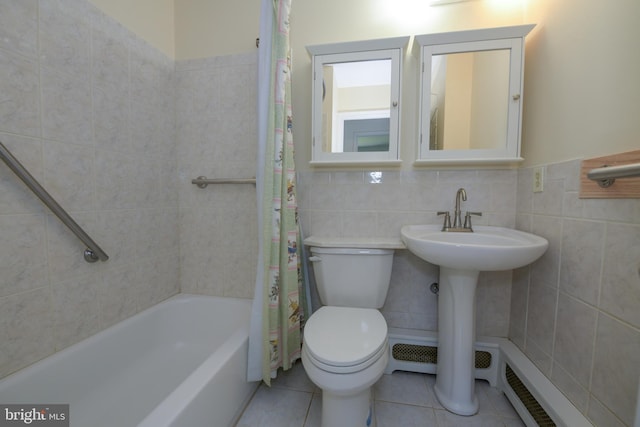 2 Broadale Rd, Doylestown, PA 18901 - full bath featuring tile walls, shower / tub combo, and tile patterned flooring