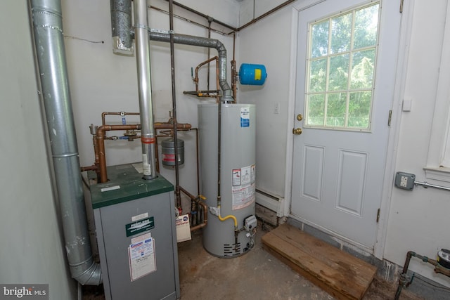 2 Broadale Rd, Doylestown, PA 18901 - utility room with water heater, a baseboard radiator, and a heating unit