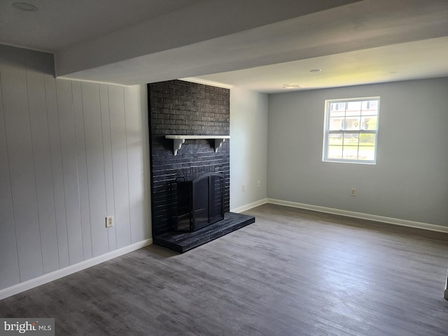 14273 Princedale Dr, Woodbridge, VA 22193 - unfurnished living room with dark wood finished floors and a fireplace