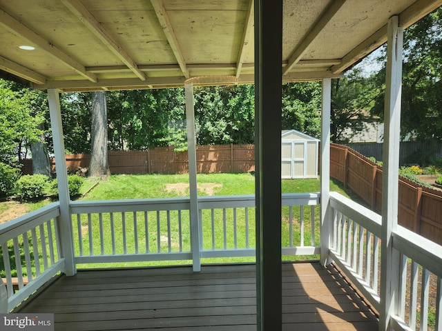 14273 Princedale Dr, Woodbridge, VA 22193 - deck with a fenced backyard and a shed