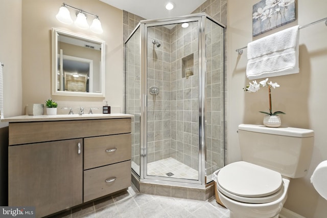 508 Vierling Dr, Silver Spring, MD 20904 - bathroom with vanity, a stall shower, and tile patterned floors