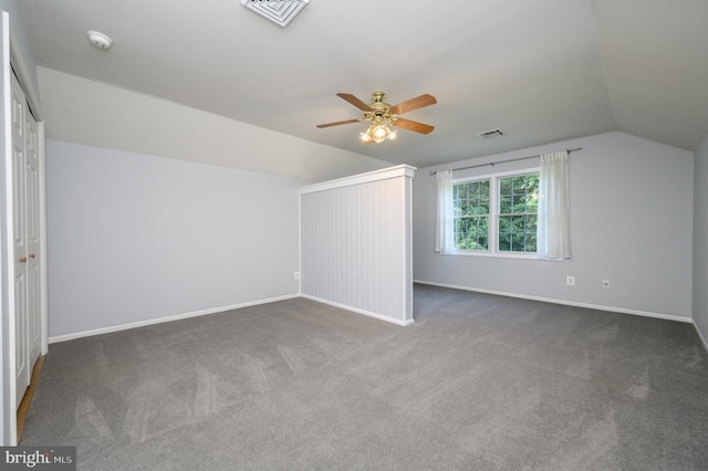 12 Deerpath Ln, Columbus, NJ 08022 - bonus room with lofted ceiling, a ceiling fan, and carpet flooring