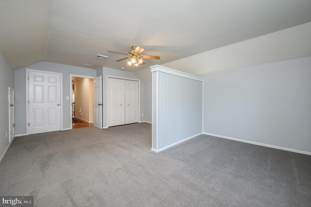 12 Deerpath Ln, Columbus, NJ 08022 - bonus room featuring lofted ceiling, a ceiling fan, and carpet flooring