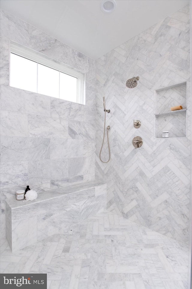 2724 N Dinwiddie St, Arlington, VA 22207 - full bathroom featuring a tile shower