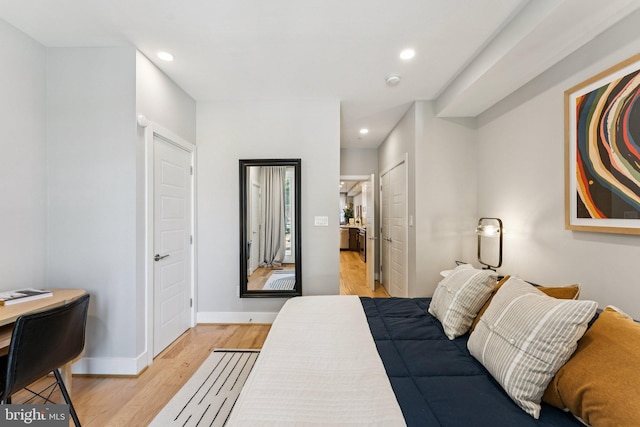 614 I St NE Unit 1, Washington, DC 20002 - bedroom featuring light wood finished floors and recessed lighting