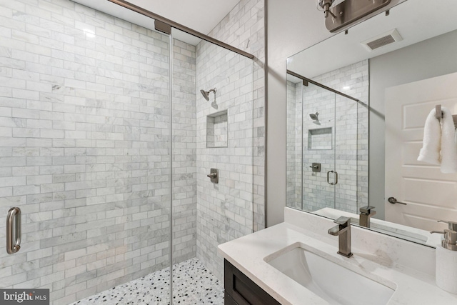 614 I St NE Unit 1, Washington, DC 20002 - bathroom with vanity and a shower stall