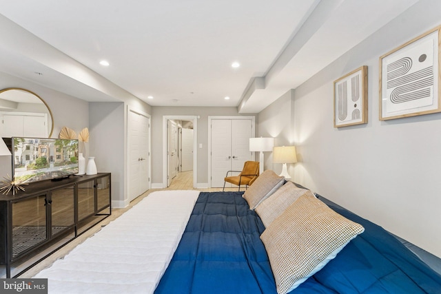 614 I St NE Unit 1, Washington, DC 20002 - bedroom featuring recessed lighting and two closets