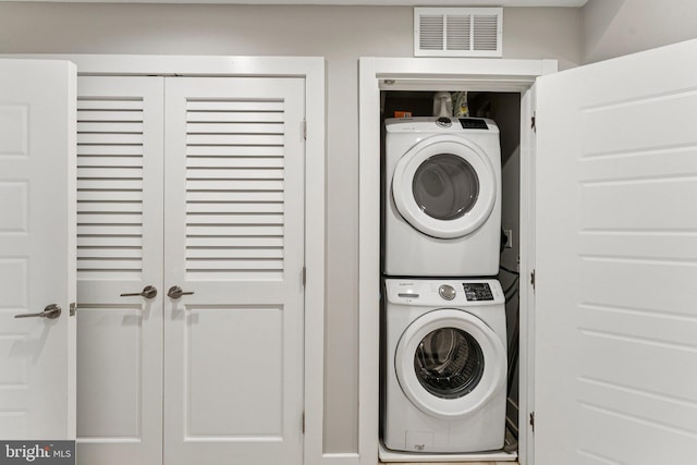 614 I St NE Unit 1, Washington, DC 20002 - washroom with estacked washer and dryer