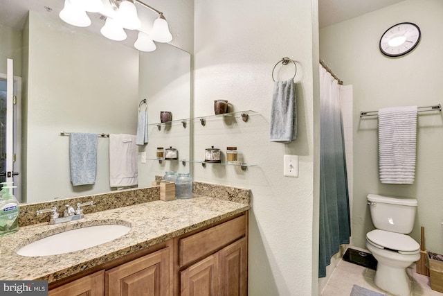 1571 Spring Gate Dr Unit 6314, Mclean, VA 22102 - bathroom featuring vanity, a chandelier, a shower with curtain, and tile patterned flooring