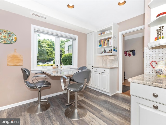 12263 Greenleaf Ave, Potomac, MD 20854 - dining room featuring dark wood-style floors, recessed lighting, and a desk