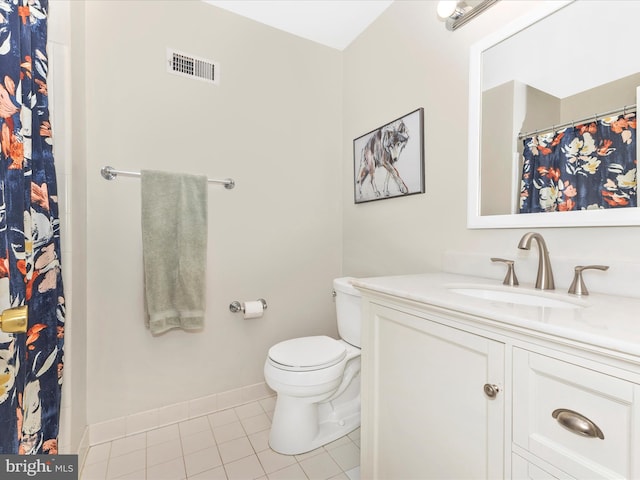 12263 Greenleaf Ave, Potomac, MD 20854 - bathroom with vanity, tile patterned floors, and curtained shower