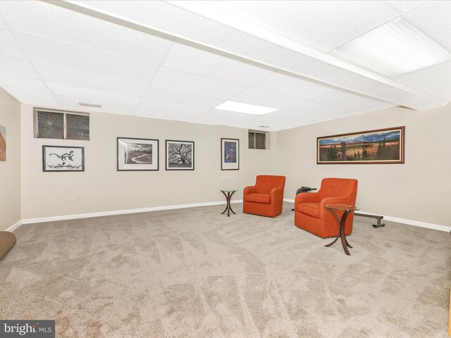 12263 Greenleaf Ave, Potomac, MD 20854 - sitting room featuring carpet flooring and a drop ceiling