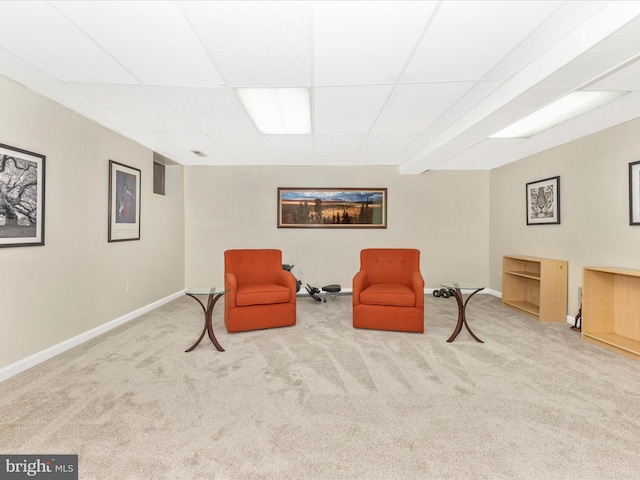 12263 Greenleaf Ave, Potomac, MD 20854 - sitting room with carpet floors and a paneled ceiling