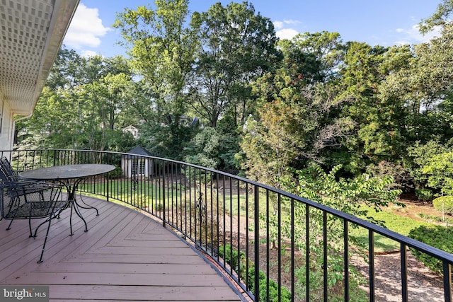 906 Danton Ln, Alexandria, VA 22308 - wooden terrace with view of scattered trees