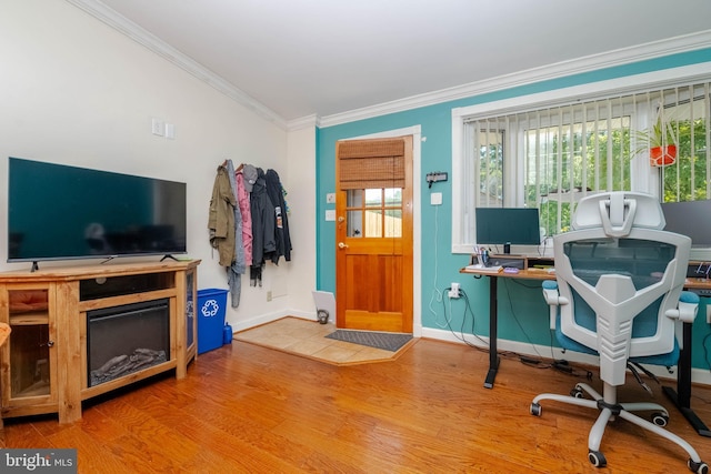 2302 Searles Rd, Dundalk, MD 21222 - home office featuring crown molding and wood finished floors