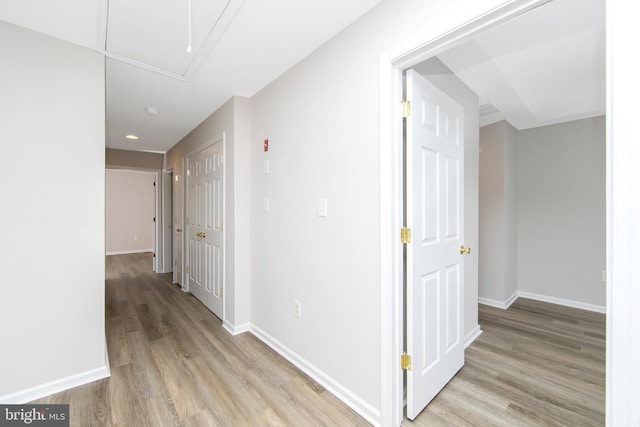 304 Amy Way, Cinnaminson, NJ 08077 - hallway with attic access and light wood-style flooring