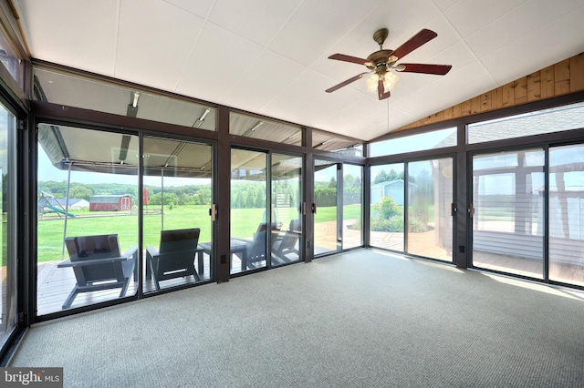 4604 View Dr, Spring Grove, PA 17362 - sunroom with plenty of natural light, a ceiling fan, and lofted ceiling