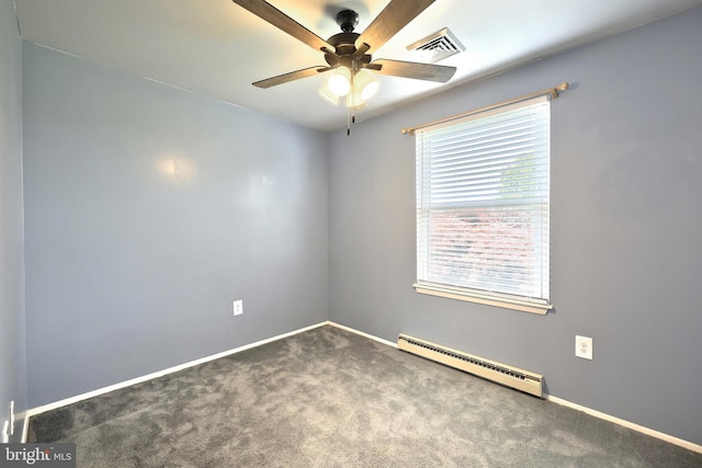4604 View Dr, Spring Grove, PA 17362 - carpeted spare room with a baseboard heating unit and a ceiling fan