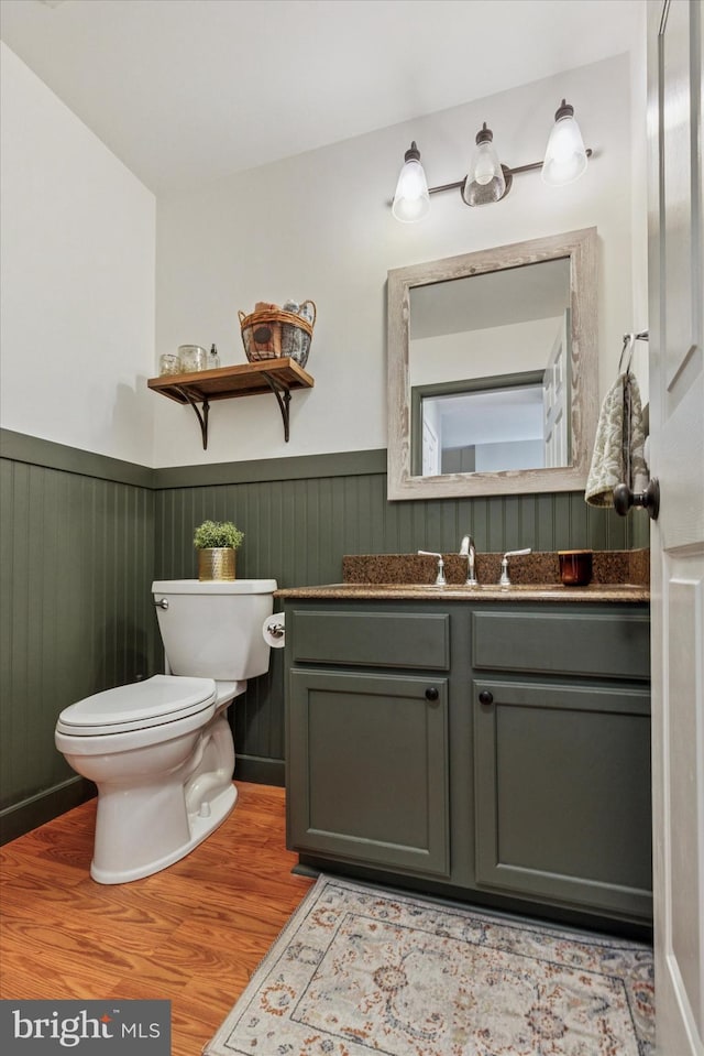 100 Windsor Ct, Richlandtown, PA 18955 - bathroom with a wainscoted wall, wood finished floors, and vanity