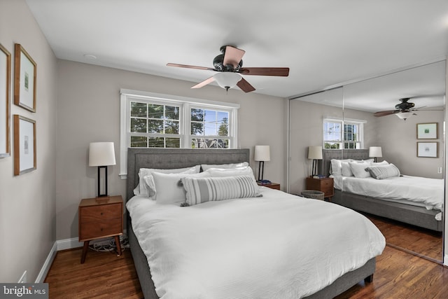 295 Crescent Ave, Moorestown, NJ 08057 - bedroom featuring dark wood finished floors and a ceiling fan
