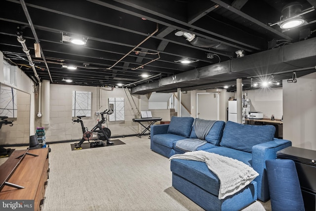 295 Crescent Ave, Moorestown, NJ 08057 - finished basement with freestanding refrigerator