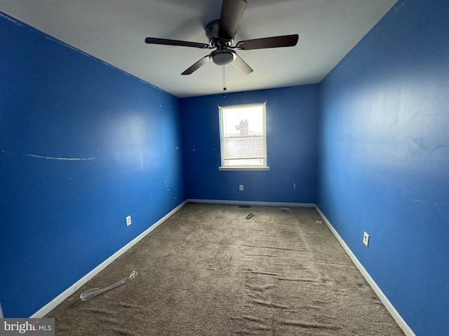 7638 Thouron Ave, Philadelphia, PA 19150 - carpeted empty room with a ceiling fan and baseboards