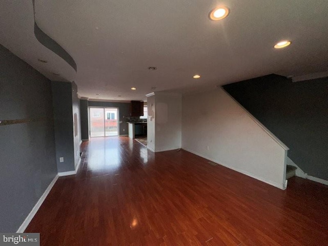 7638 Thouron Ave, Philadelphia, PA 19150 - unfurnished living room with wood finished floors and recessed lighting