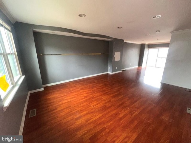 7638 Thouron Ave, Philadelphia, PA 19150 - spare room with wood finished floors, crown molding, and recessed lighting