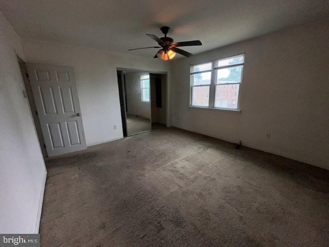 7638 Thouron Ave, Philadelphia, PA 19150 - unfurnished bedroom featuring light carpet, a closet, and ceiling fan