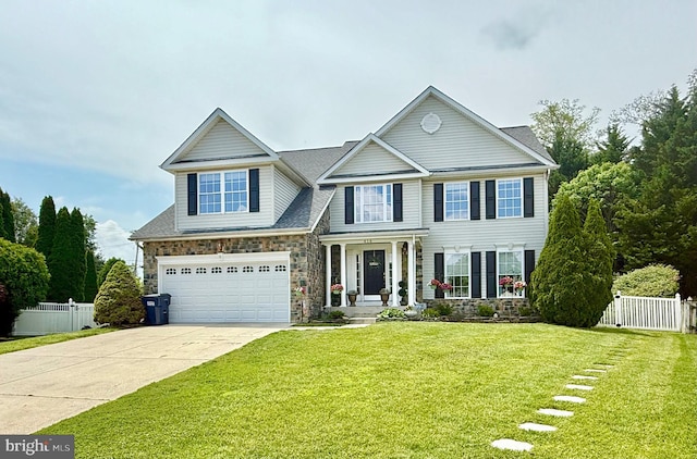 416 Salvia Ct, Bel Air, MD 21015 - view of front of property featuring driveway, a garage, and stone siding