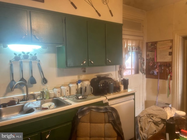 19 E Main St, Richland, PA 17087 - kitchen featuring green cabinetry, light countertops, and dishwasher