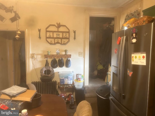 19 E Main St, Richland, PA 17087 - kitchen featuring stainless steel fridge with ice dispenser and radiator