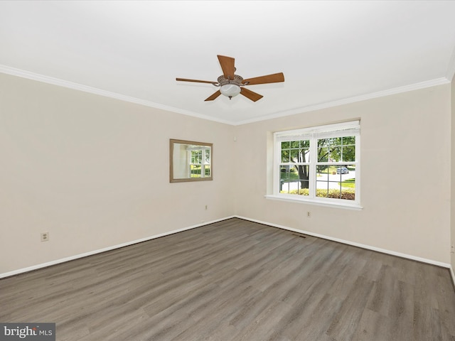 23732 Rolling Fork Way, Gaithersburg, MD 20882 - spare room with wood finished floors, crown molding, and a ceiling fan