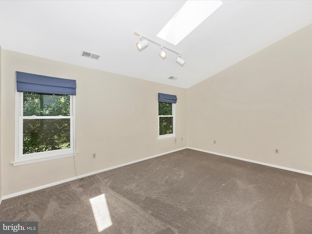 23732 Rolling Fork Way, Gaithersburg, MD 20882 - spare room with a skylight, carpet floors, and track lighting