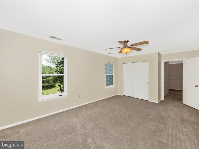 23732 Rolling Fork Way, Gaithersburg, MD 20882 - unfurnished bedroom featuring carpet floors, a closet, and ceiling fan