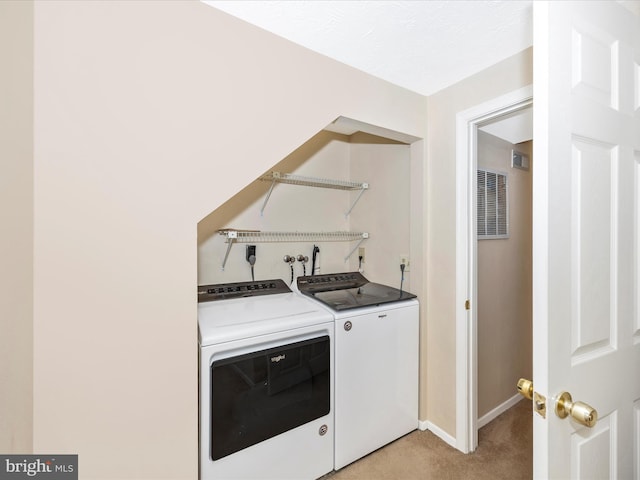 23732 Rolling Fork Way, Gaithersburg, MD 20882 - laundry room with separate washer and dryer and light colored carpet