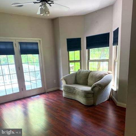 325 Newton Ct, Haddon Township, NJ 08107 - living room featuring ceiling fan and wood finished floors