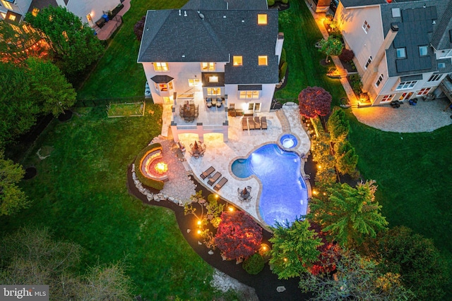 61 Brooks Rd, Moorestown, NJ 08057 - aerial view of property and surrounding area with a pool area