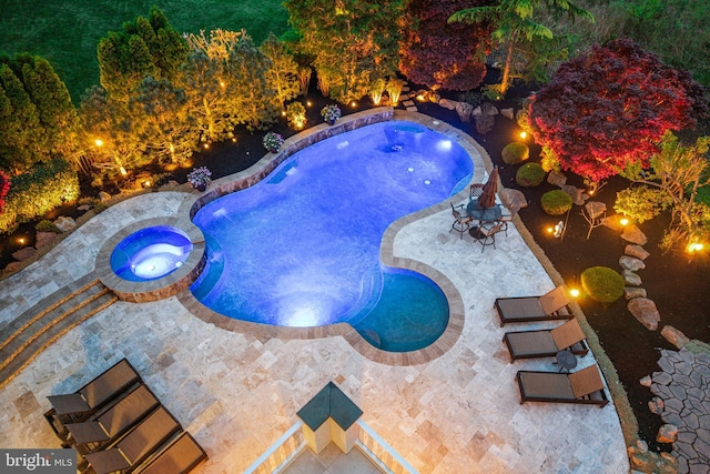 61 Brooks Rd, Moorestown, NJ 08057 - view of pool with a patio and a pool with connected hot tub