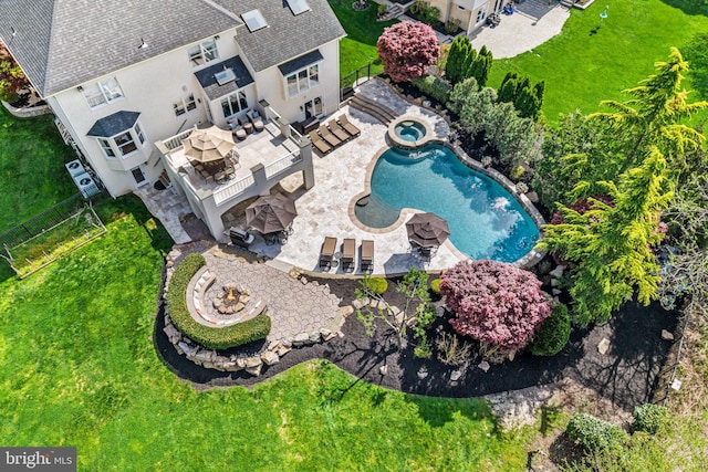 61 Brooks Rd, Moorestown, NJ 08057 - aerial view of property and surrounding area with a pool area